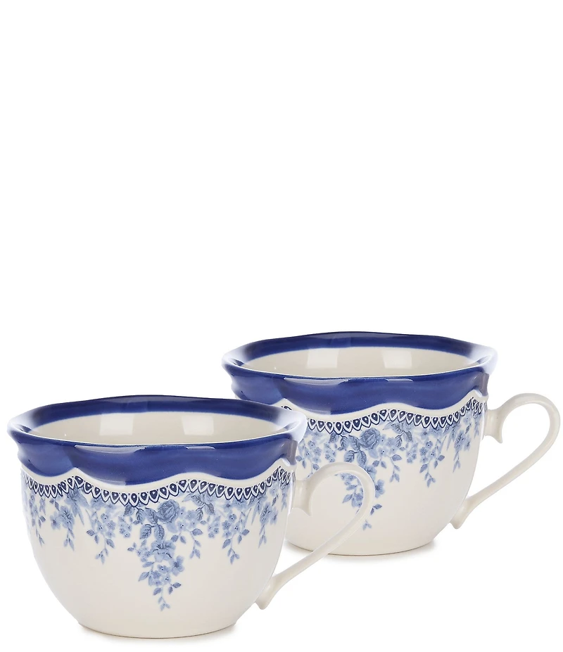 Southern Living Caroline Collection Blue & White Chinoiserie Tea Cups, Set of 2