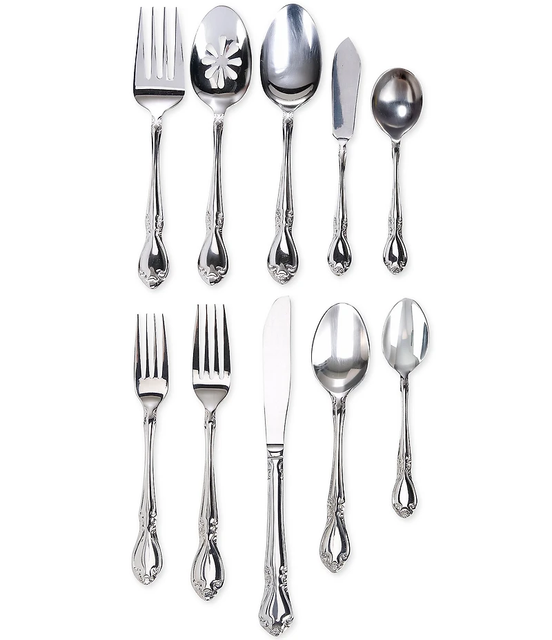 Southern Living Caroline Collection 45-Piece Stainless Steel Flatware Set