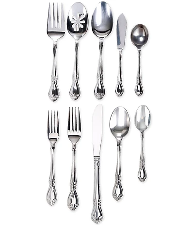 Southern Living Caroline Collection 45-Piece Stainless Steel Flatware Set