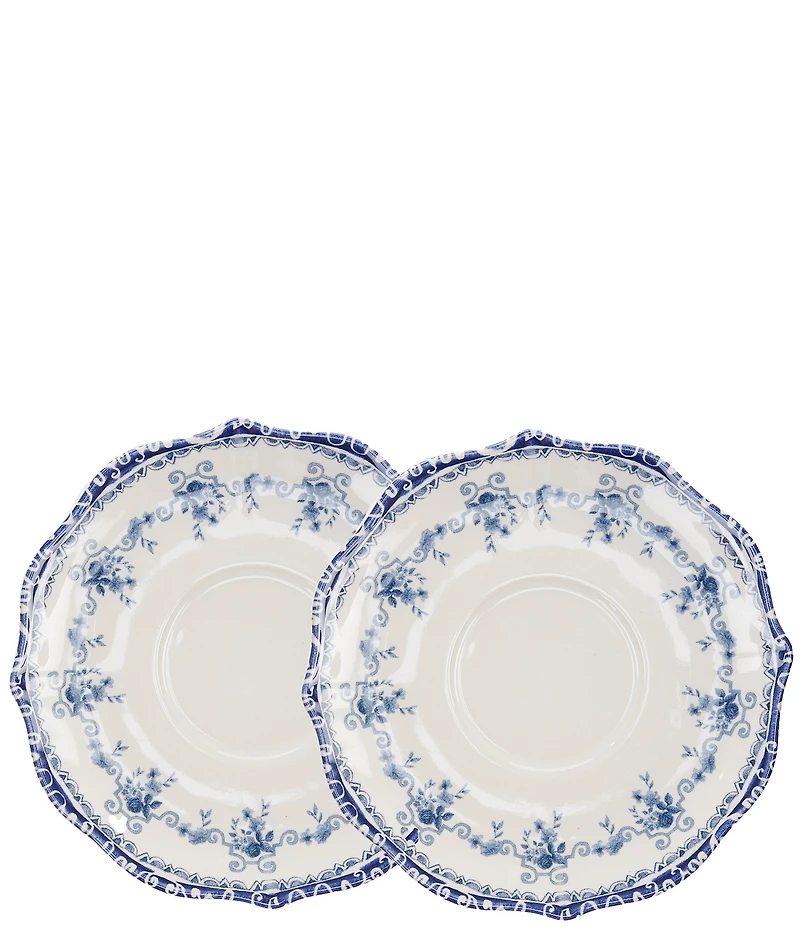 Southern Living Caroline Collection Blue & White Chinoiserie Saucers, Set of 2