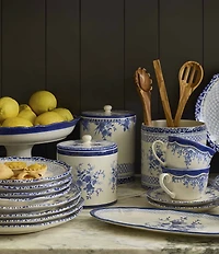 Southern Living Caroline Collection Blue & White Chinoiserie Saucers, Set of 2