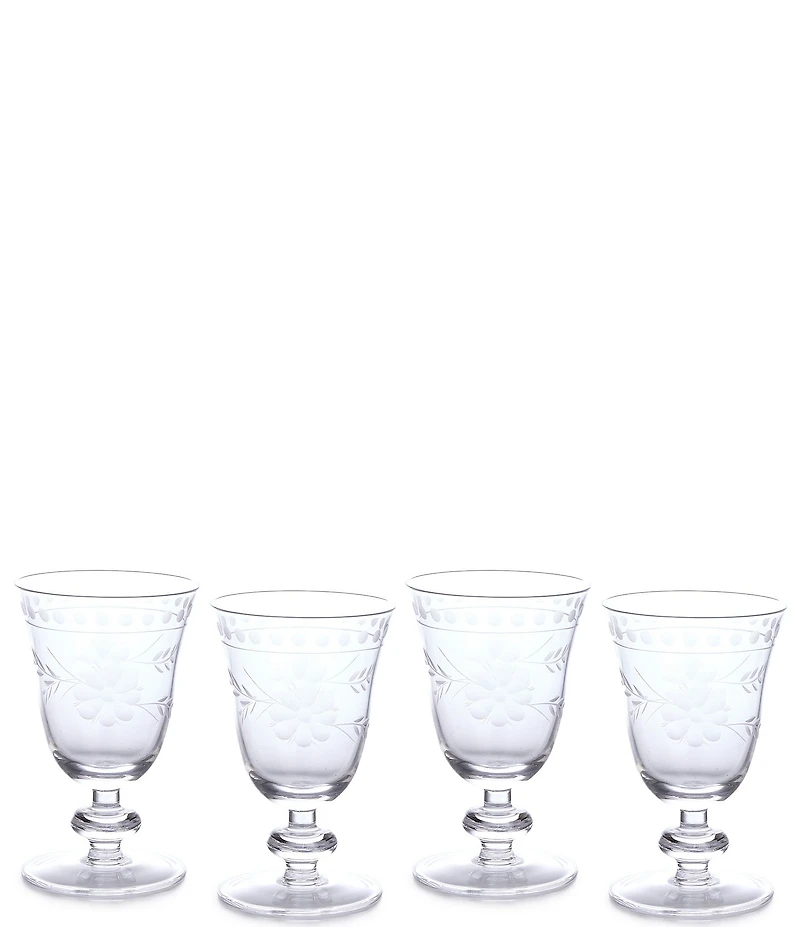Southern Living Caroline Goblet Glasses, Set of 4