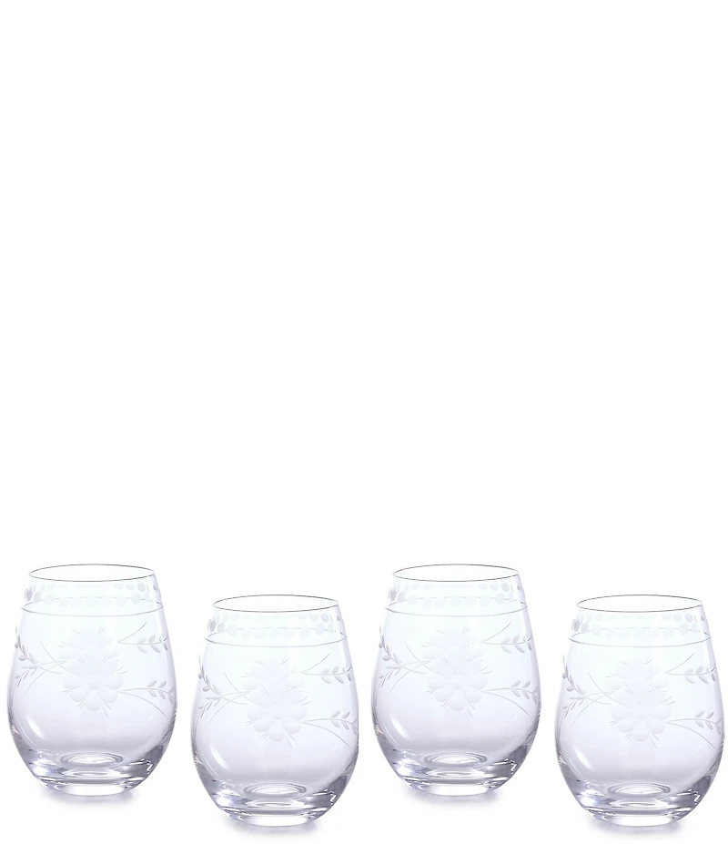 Southern Living Caroline Stemless Glasses, Set of 4