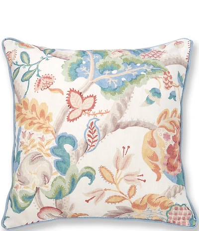 Southern Living Cecille Jacobean Floral Decorative Square Pillow