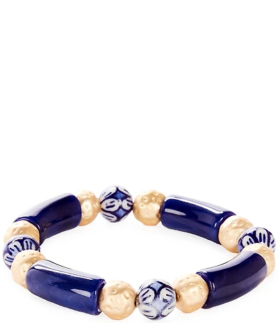Southern Living Ceramic & Metal Beaded Stretch Bracelet