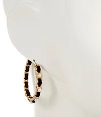 Southern Living Chain Hoop Earrings with Ribbon and Pearls