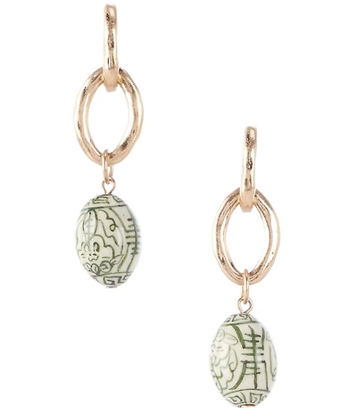 Southern Living Chinoiserie Bead Link Linear Earrings