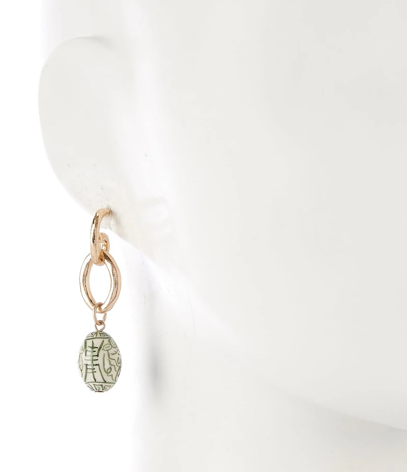 Southern Living Chinoiserie Bead Link Linear Earrings