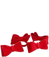 Southern Living Chinoiserie Christmas Collection Red Bow Napkin Rings, Set of 4