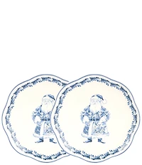 Southern Living Chinoiserie Christmas Collection Santa Accent Plates, Set of 4