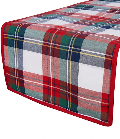 Southern Living Chinoiserie Christmas Collection Tartan Plaid Runner