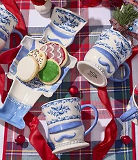 Southern Living Chinoiserie Christmas Collection Tartan Plaid Runner