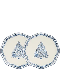 Southern Living Chinoiserie Christmas Collection Tree Accents Plates, Set of 2