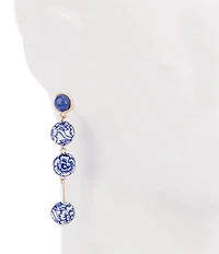 Southern Living Chinoiserie Linear Ball Drop Earrings