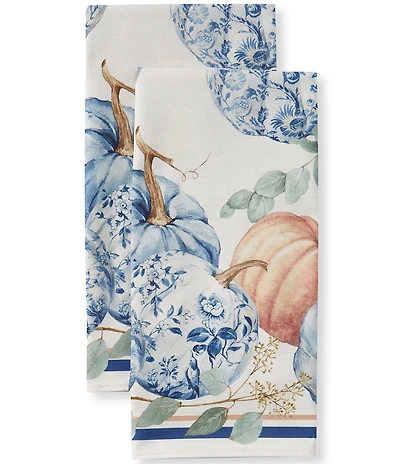 Southern Living Chinoiserie Pumpkin Collection Kitchen Towels, Set of 2