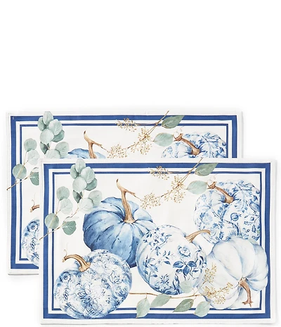 Southern Living Chinoiserie Pumpkin Placemats, Set of 2