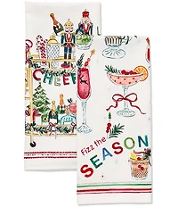 Southern Living Christmas Bar Cart Kitchen Towels, Set of 2