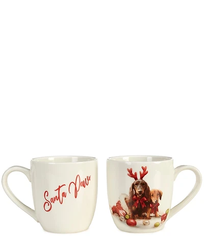 Southern Living Christmas Puppies Collection Dachshund Puppy Coffee Mugs, Set of 2
