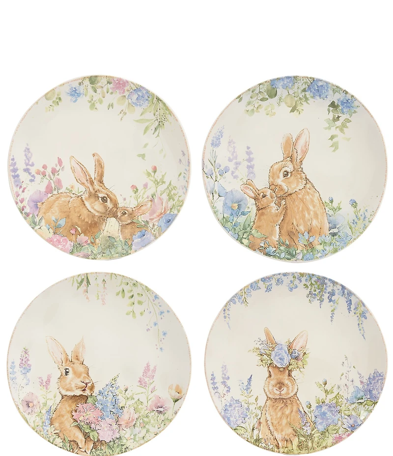 Southern Living Classic Bunny Plates, Set of 4
