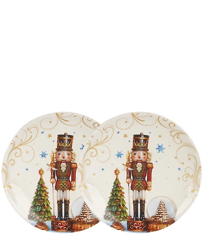 Southern Living Classic Christmas Collection Nutcracker Accent Plates, Set of 2