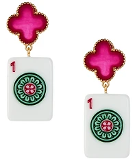 Southern Living Clover with Mahjong Tile Drop Earrings