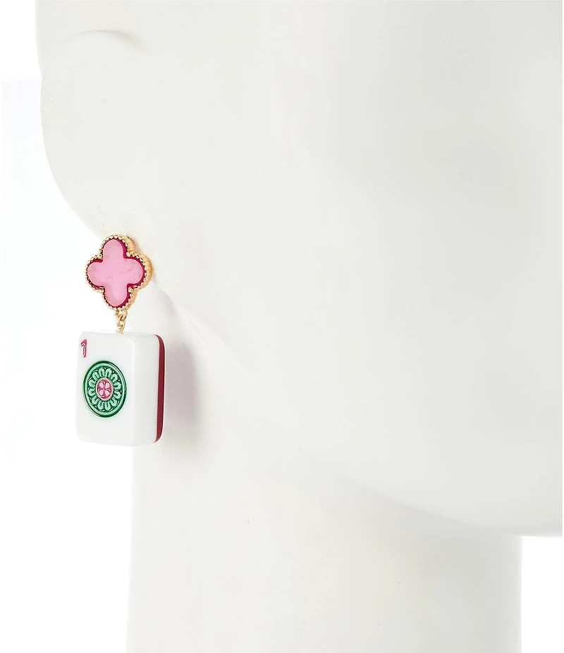 Southern Living Clover with Mahjong Tile Drop Earrings
