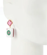 Southern Living Clover with Mahjong Tile Drop Earrings