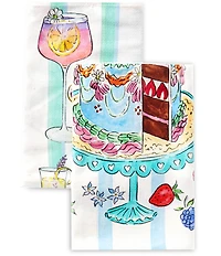 Southern Living Cocktails and Cake Kitchen Towels, Set of 2