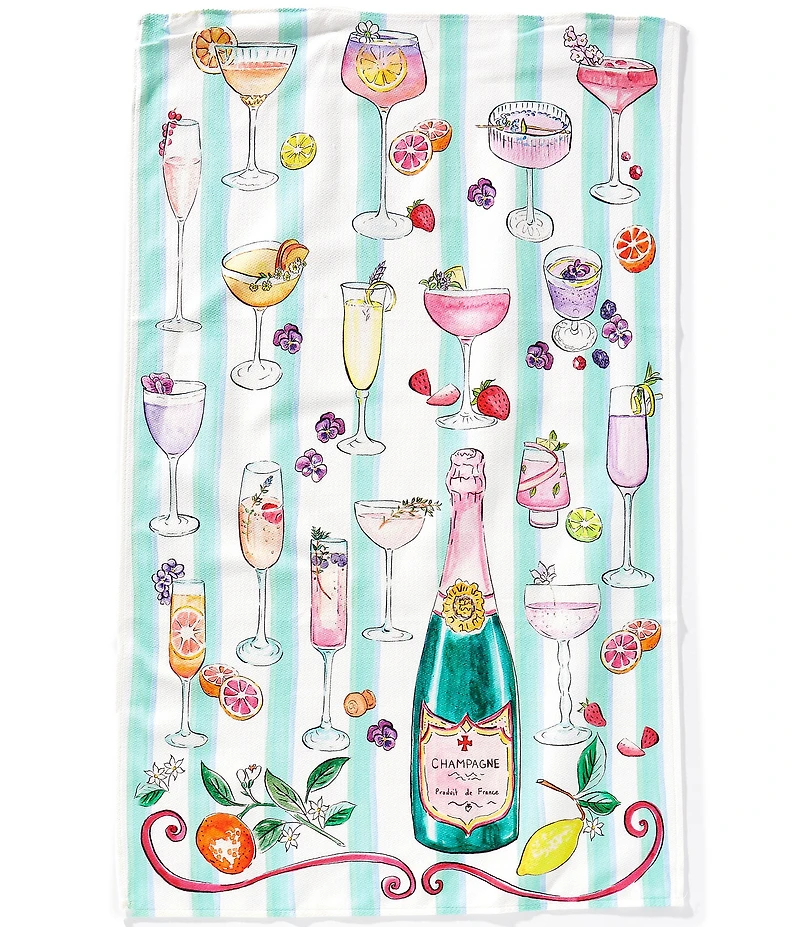 Southern Living Cocktails and Cake Kitchen Towels, Set of 2