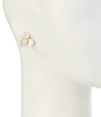 Southern Living Coin Pearl Flower Stud Earrings