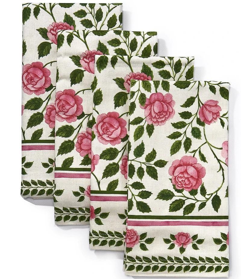 Southern Living Constance Collection Floral Print Napkins, Set of 4