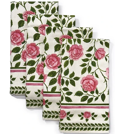 Southern Living Constance Collection Floral Print Napkins, Set of 4