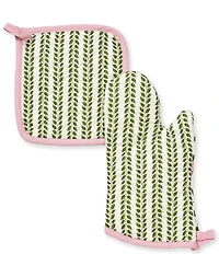 Southern Living Constance Sweet Roses Oven Mitt & Pot Holder Set