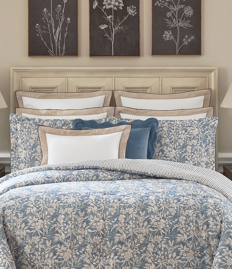 Southern Living Covington Linen Contrast Trim Euro Sham