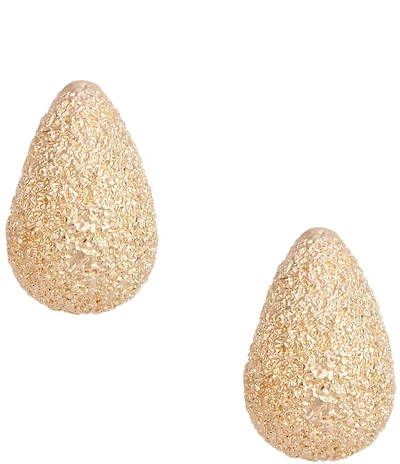 Southern Living Crinkle Textured Metal Teardrop Earrings