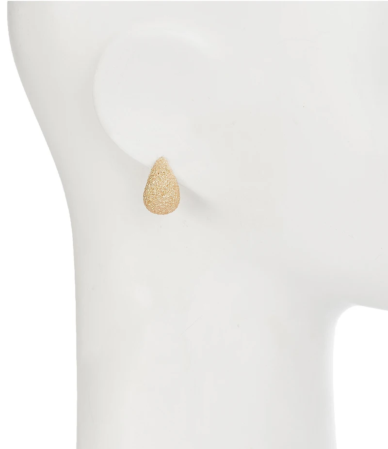 Southern Living Crinkle Textured Metal Teardrop Earrings