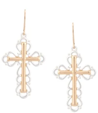 Southern Living Cross Open Metal Drop Earrings