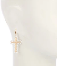 Southern Living Cross Open Metal Drop Earrings