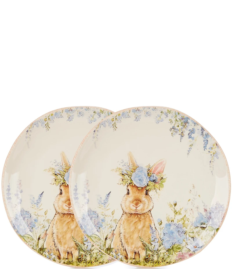 Southern Living Crown Bunny Accent Plates, Set of 2