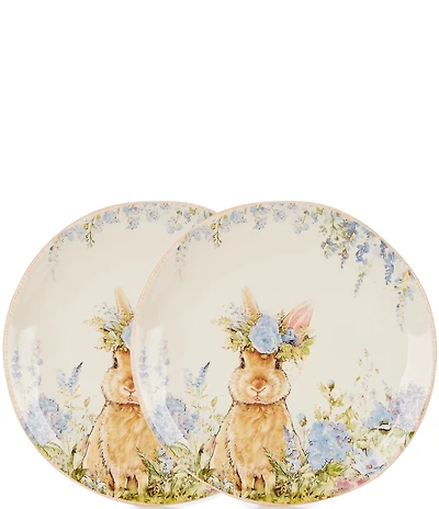 Southern Living Crown Bunny Accent Plates, Set of 2