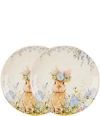 Southern Living Crown Bunny Accent Plates, Set of 2