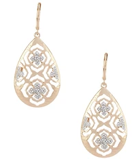 Southern Living Crystal Pave Multi Clover Open Metal Drop Earrings