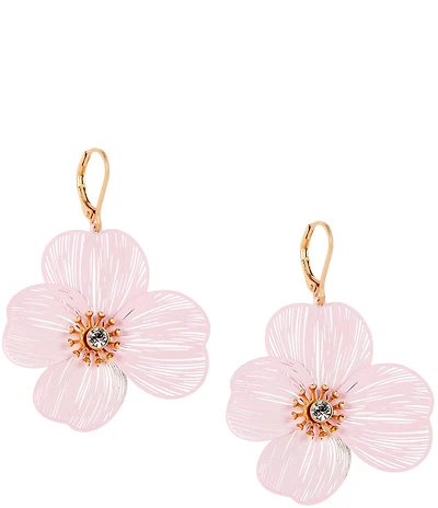 Southern Living Crystal Stone Blush Flower Resort Drop Earrings