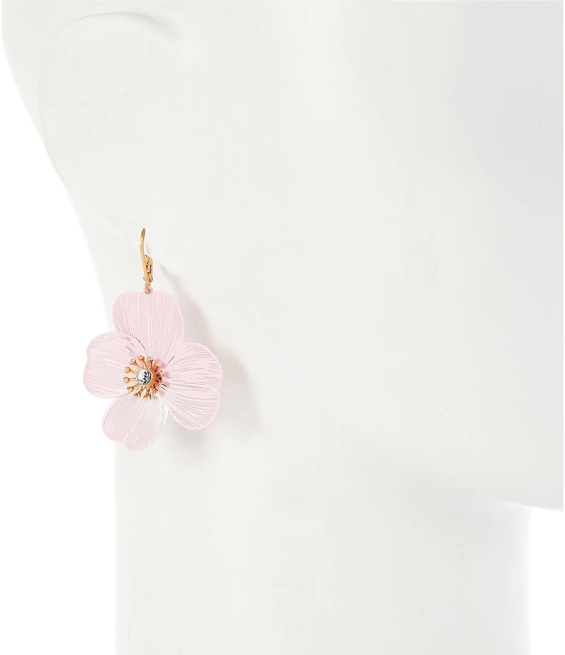Southern Living Crystal Stone Blush Flower Resort Drop Earrings