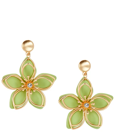 Southern Living Crystal Wire Flower Resort Drop Earrings