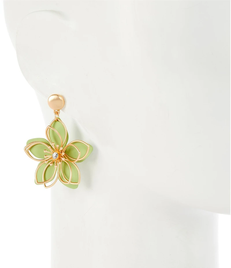 Southern Living Crystal Wire Flower Resort Drop Earrings