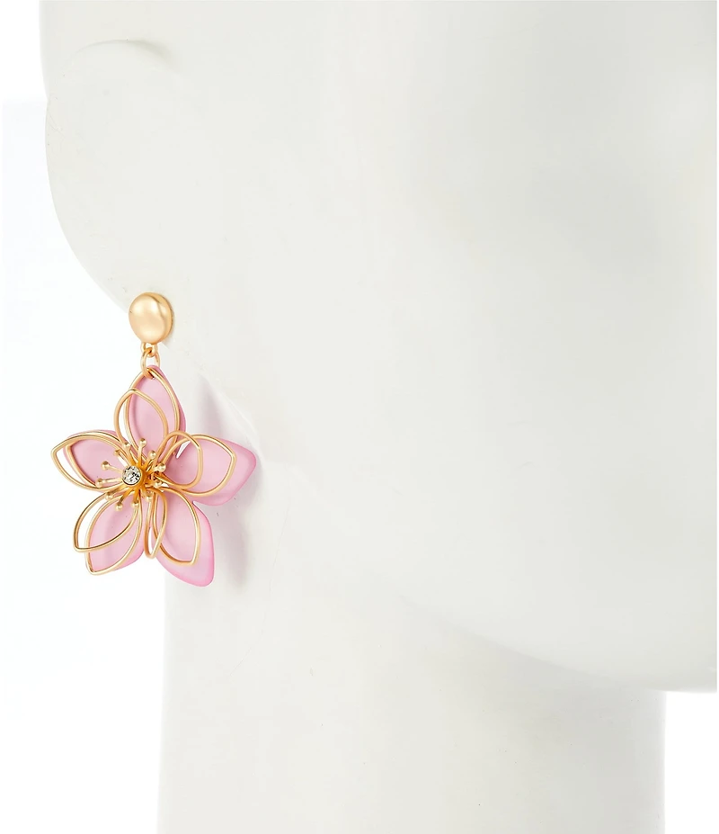 Southern Living Crystal Wire Flower Resort Drop Earrings