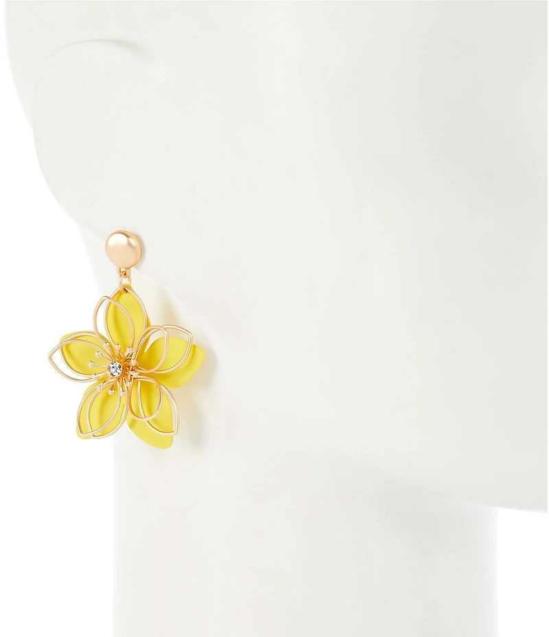 Southern Living Crystal Wire Flower Resort Drop Earrings