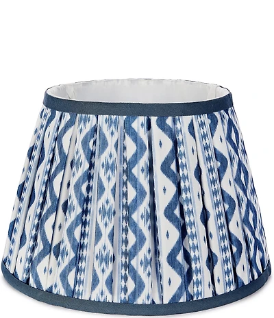 Southern Living Customizable Rechargeable Large Ikat Pleated Empire Lamp Shade