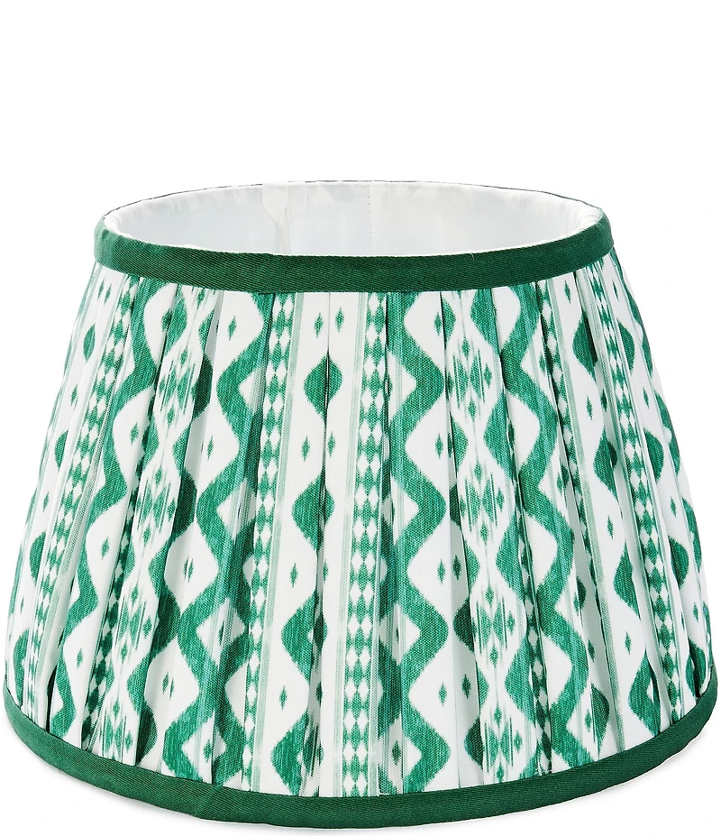 Southern Living Customizable Rechargeable Large Ikat Pleated Empire Lamp Shade